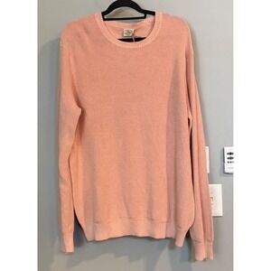 Faherty Brand Sunwashed Crewneck Sweater Coral Dawn Organic Cotton XXL